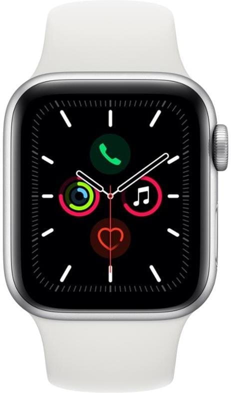 Orologi Apple Watch Series 5 GPS, 40mm Silver Aluminium Case with White Sport Band